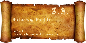 Beleznay Martin névjegykártya